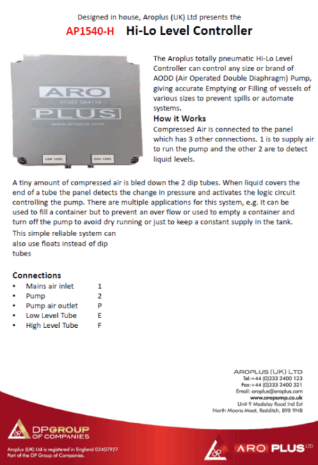 Pneumatic Control Systems 1 Hi-lo level controller