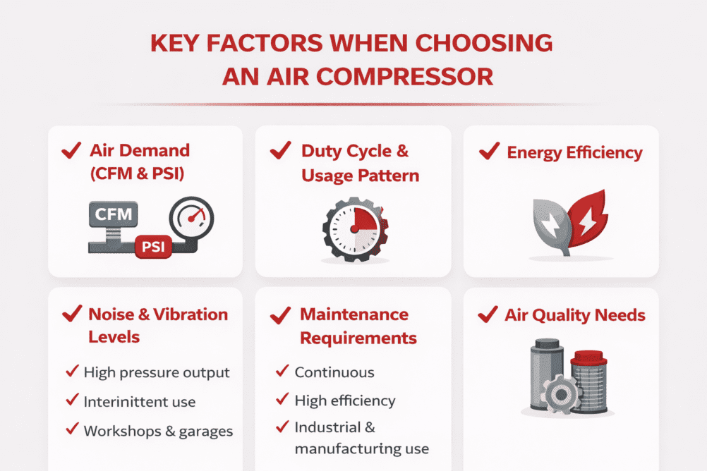 Key Factors when choosing an air compressor, Air compressor basics