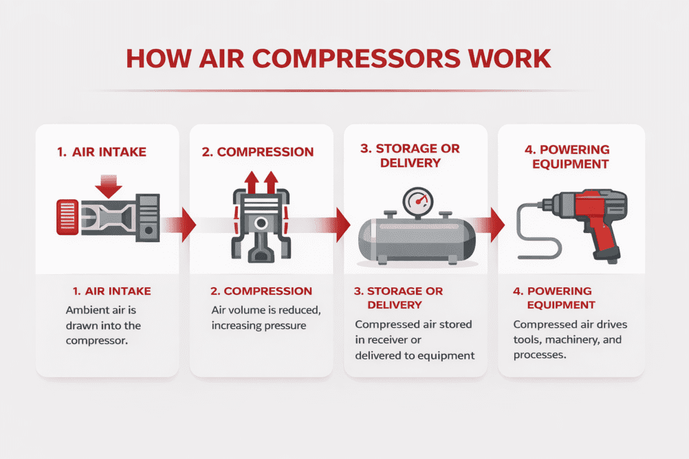 How air compressors work, Air compressor basics