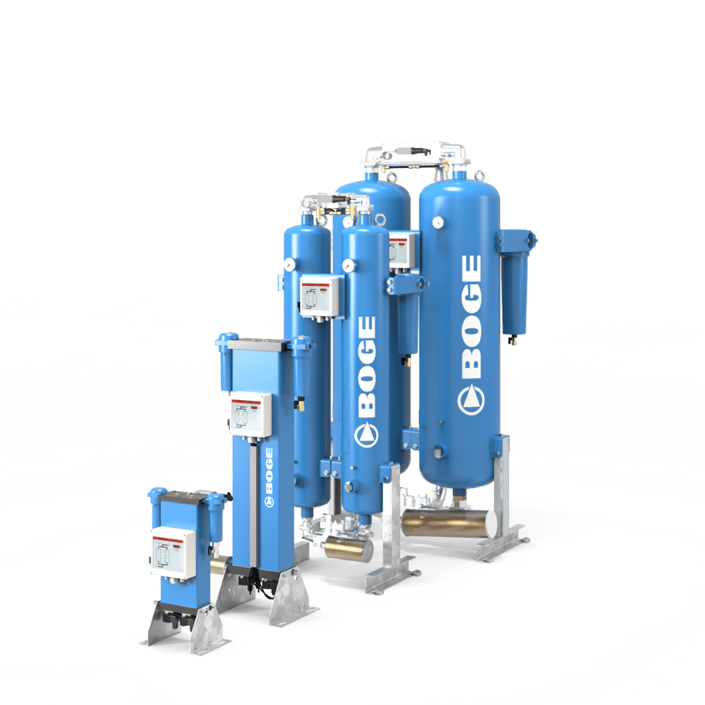 Air dryers and treatment for industrial compressed air systems