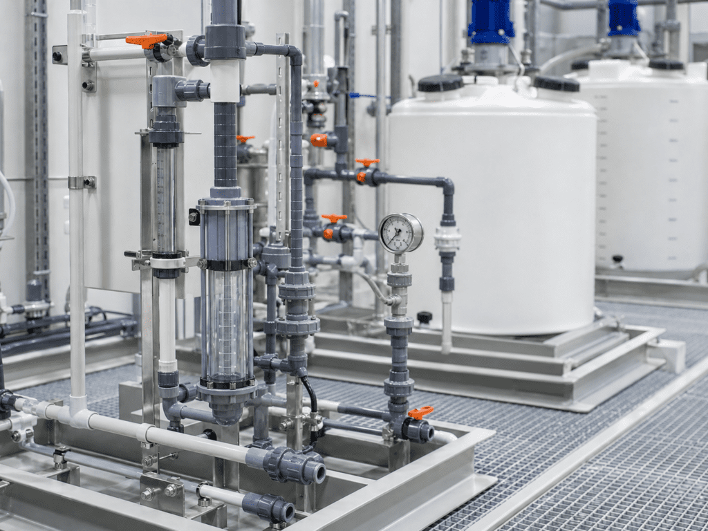 Chemical processing solutions for industrial pump and compressed air systems