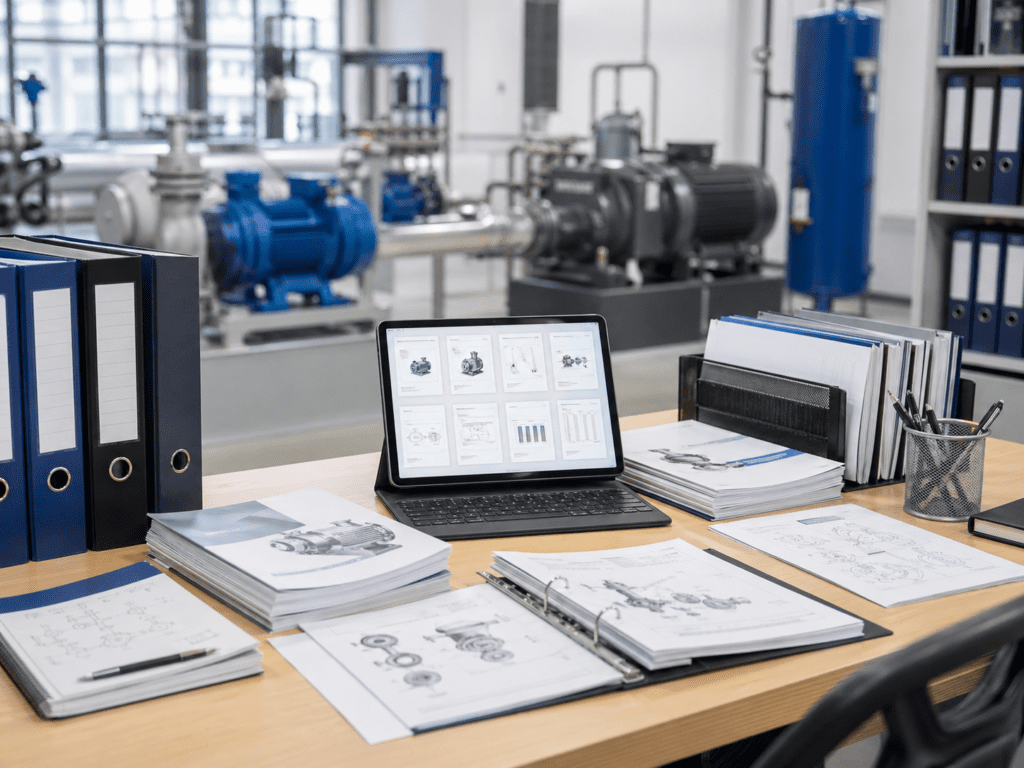 Pump and compressor documentation for technical support